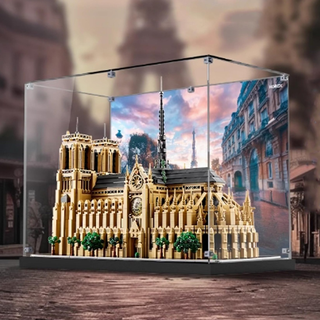 Acrylic 3mm Display Box for Lego 21061 Notre Dame de Paris Transparent Dustproof Display Box Compatible with Lego 21061 Construction kit Model Not Included