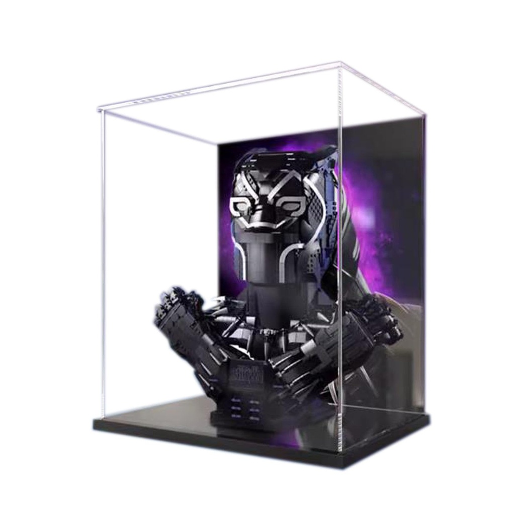 Acrylic Display Case for Lego Marvel Black Panther 76215ShowcaseProtect Decorate Model with Dustproof Storage Gift Collectibles Background C