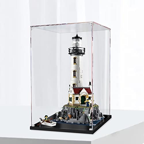 AZIZAT Clear Acrylic Display Case Dustproof Box Display Box for Lego Motorised Lighthouse Building Kit Collectibles Model Only Storage Box 3mm
