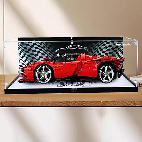 AZIZAT Acrylic Display Case Is Compatible with Lego 42143 SP3 Supercar Building Kit Model Collectibles Dustproof Clear Display Box only Storage Box3mm background