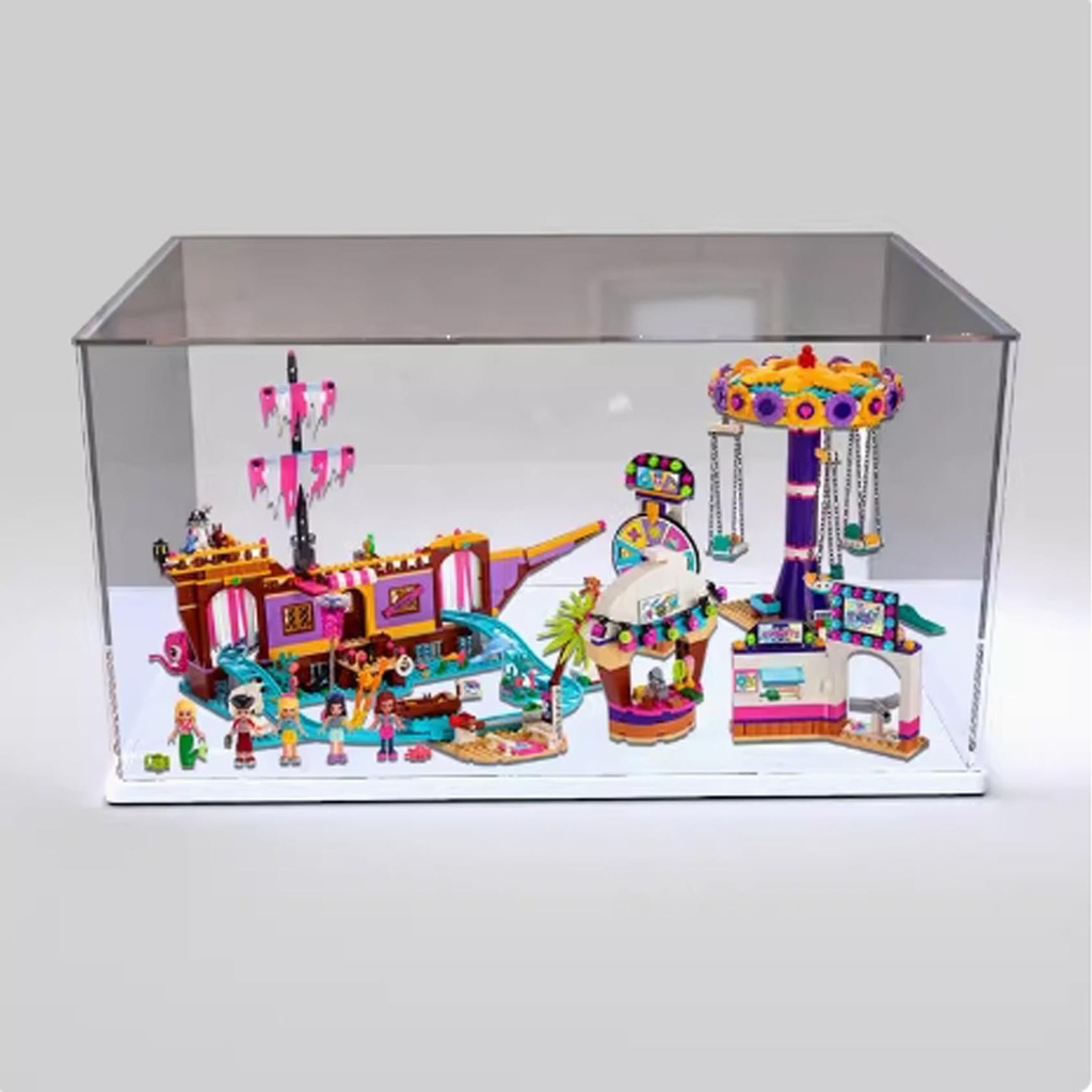 Acrylic Display Case For Lego 41375 Curious Playgrounds Model Dustproof Transparent Acrylic Display Case Storage Box Model Not Included White base