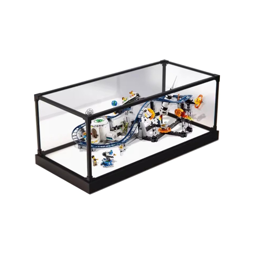 Acrylic Display case for Lego 31142 Space Roller Coaster Model Dustproof Transparent collections Display Case display box only White base