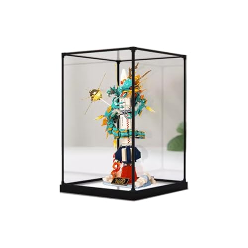 Acrylic Display case for Lego rockets Model Dustproof Transparent collections Display Case display box only White base