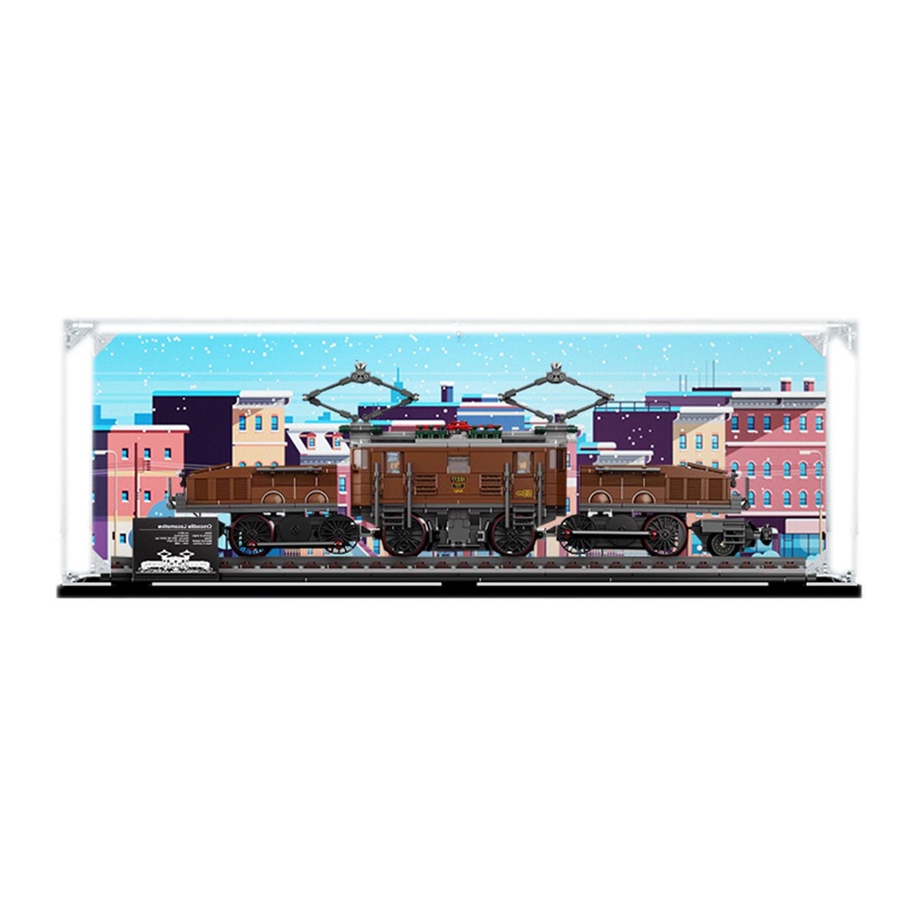Acrylic Display Case for Lego Crocodile Locomotive 10277 Showcase Protect Decorate Model with Dustproof StorageCollectibles Gifts Background A601620