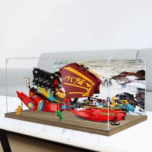 Transparent Acrylic Display Casefor Lego 71797 Life and Death Model Clear BoxStorage BoxDisplay BoxCompatible with 71797 Model Display Box only Wooden Base