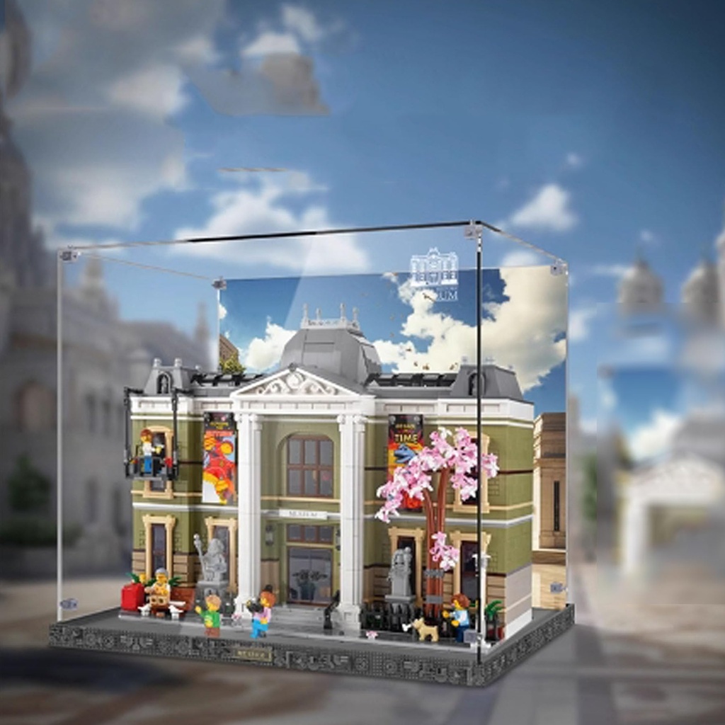 Acrylic Clear Display Case for Lego 10326 Natural History Museum Display BoxBuilding Block Collectibles Transparent Dustproof Showcase Storage Box Display Box Stand for Only Case