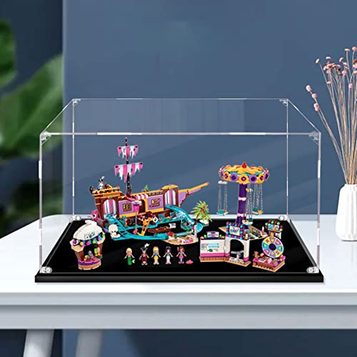 AZIZAT Clear Acrylic Display Case Dustproof Box Display Box for Lego 41375 Friends Heartlake City Amusement Pier Building Model Only Storage Box 3MM