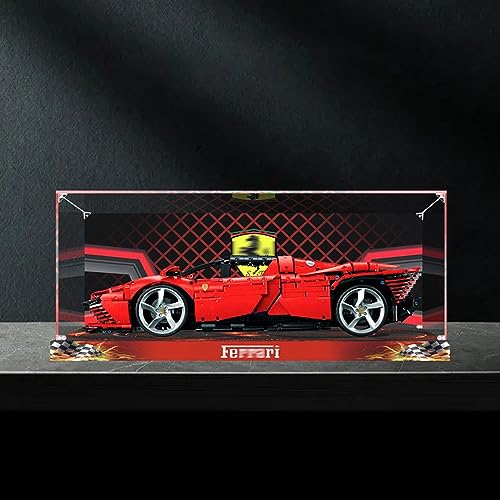 AZIZAT Acrylic Display Case Is Compatible with Lego 42143 Rally Sports Car Building Kit Model Collectibles Dustproof Clear Display Box only Storage Box background