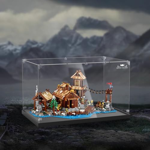AZIZAT Acrylic Display Case It Is Compatible with Lego 21343 Viking Village Model Collectibles Dustproof Clear Display Box only Storage Box 3mm transparent