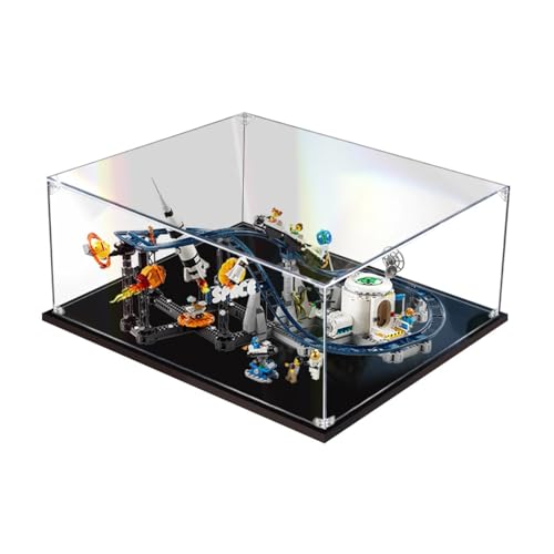 AZIZAT Acrylic Display CaseIts Compatible with Lego 31142 Space Coaster Building Kit Suitable for Model Display Dust Prevention CollectionOnly Display Case Transparent 3mm
