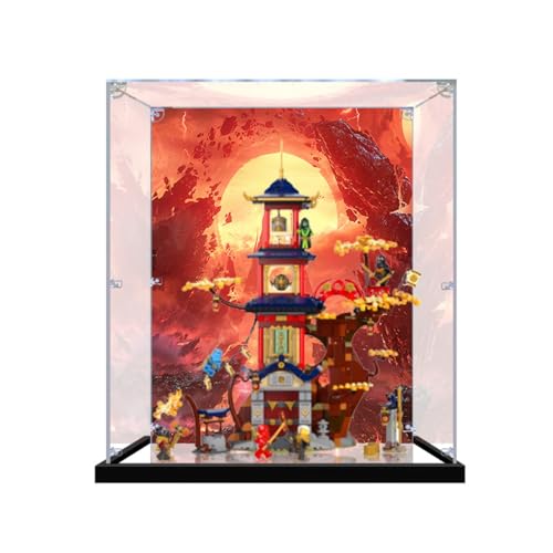 AZIZAT Acrylic Display Case for Lego 71795 Temple Building Block Modelsshow Box Collect Dustproof Storage Only Display Boxes Not Models Background