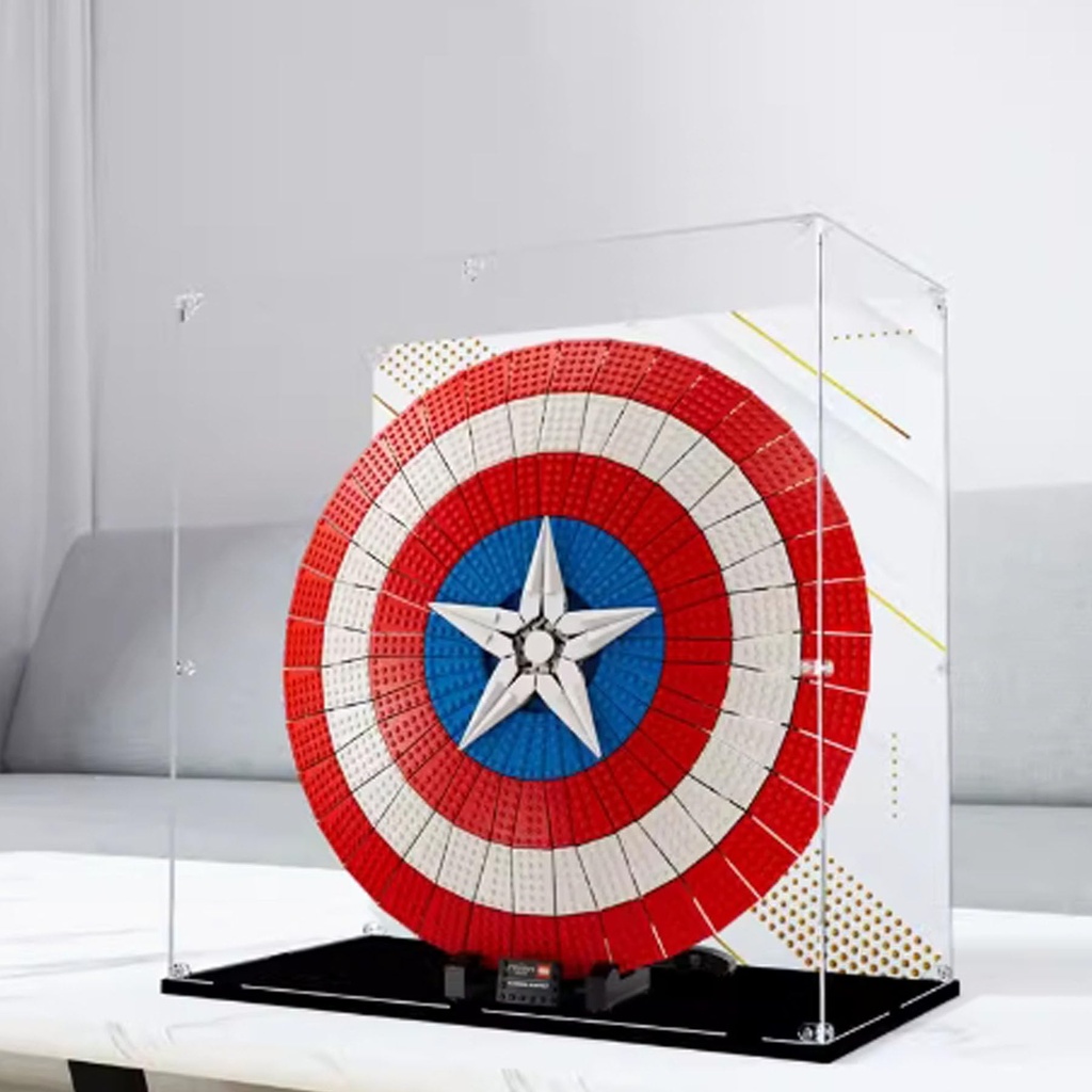 Acrylic Collectibles Display Box for Lego 76262 Captains Shield Display Box Block Model Transparent Dustproof Storage Box Display Box Only