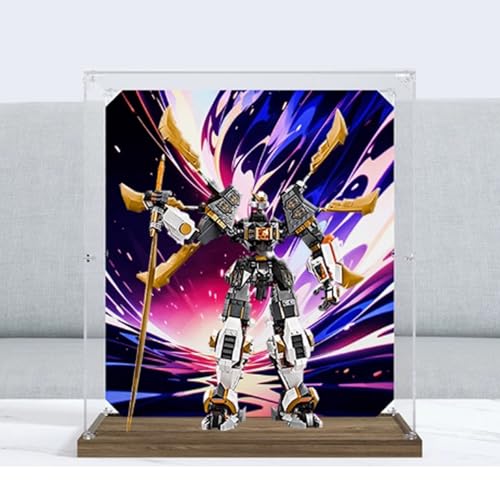 Acrylic 3mm Display Box for Lego 71821 Dragon Mech Model Transparent Dustproof Display Box Storage Box Compatible with Lego 71821 Model Not Included Brushed Raised Base