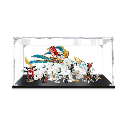 AZIZAT Acrylic Display Case It Is Compatible with Lego 71786 Ice Dragon Building Kit Model Collectibles Dustproof Clear Display Box only Storage Box