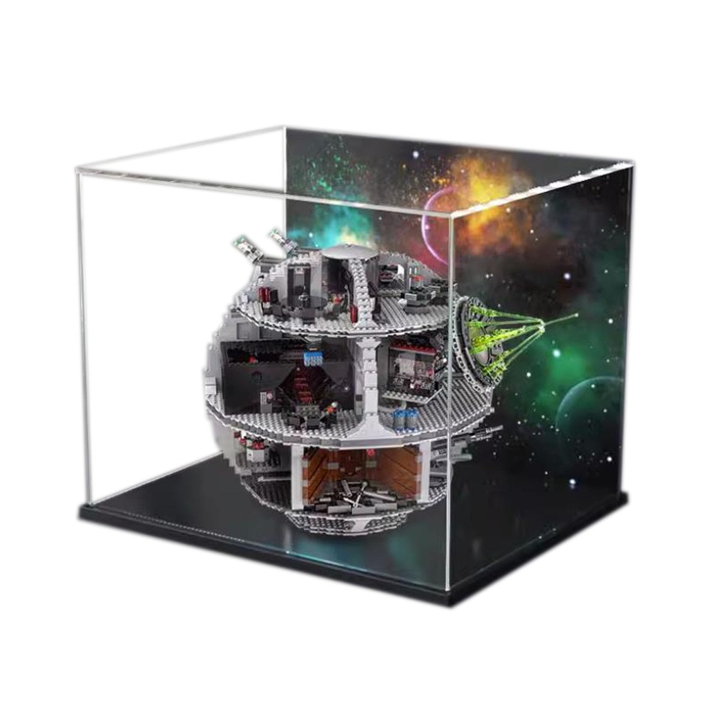 Acrylic Display Case for Lego Star Wars Death Star 75159 Space StationShowcaseProtect Decorate Model with Dustproof Storage Background A