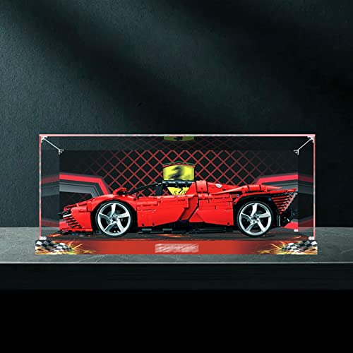 AZIZAT Acrylic Display Case Clear Show BoxDisplay Box for Lego 42143 Ferrari Daytona SP3 Building Model Only Storage Box3mm Color base background version
