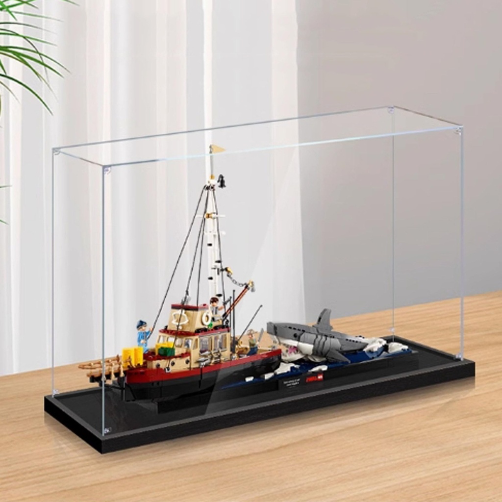 Acrylic Display case Compatible with Lego 21350 Jaws Killer Whale Display Box kitdustproof UVResistant Transparent Display case Display case only kit not Included Transparent 2mm
