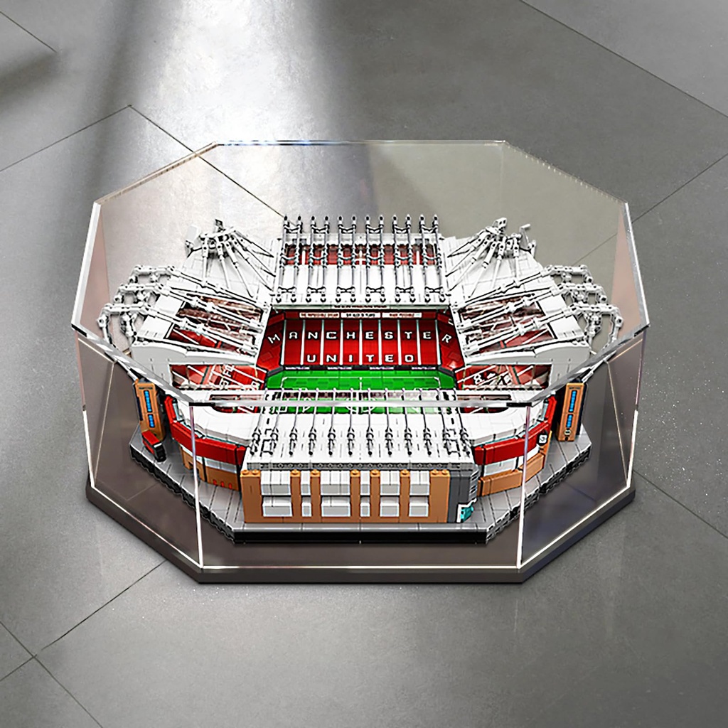 Acrylic Display Case for Lego 10272 Dustproof Clear Display Box Showcase for Lego 10272 Old Trafford Manchester United NOT Included The Model Black base