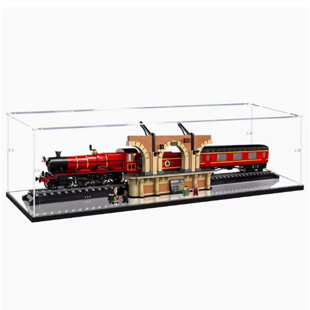 Acrylic Collectibles Display Box Compatible with Lego 76405 Express train Display Box Block Model Transparent Dustproof Storage Box Display Box Only 3mm