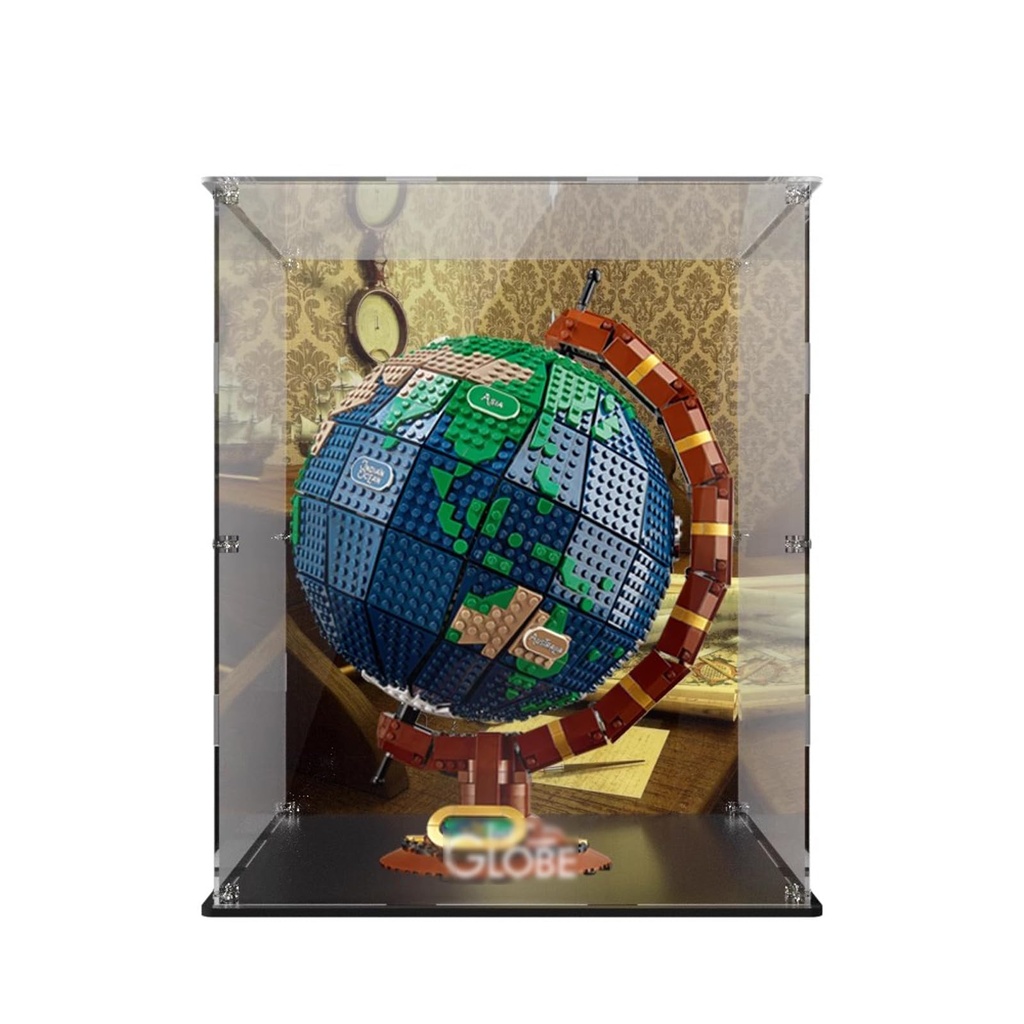 AZIZAT Acrylic Display Case It Is Compatible with Lego 21332 Globe Model Collectibles Dustproof Clear Display Box only Storage Box 3mm background