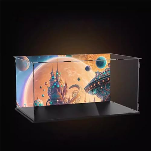 AZIZAT Acrylic Display CaseIts Compatible with Lego 31142 Space Coaster Building Kit Suitable for Model Display Dust Prevention CollectionOnly Display Case