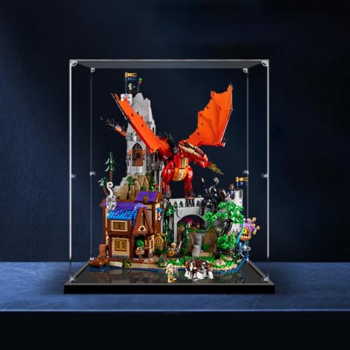 AZIZAT Acrylic Display Case for Lego 21348 Red Dragons Tale Building Block Modelsshow Box Collect Dustproof Storage Only Display Boxes Not Models Transparent
