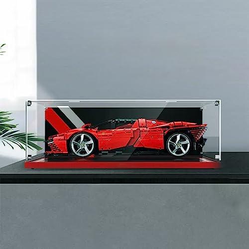 AZIZAT Acrylic Display Case Clear Show BoxDisplay Box for Lego 42143 Ferrari Daytona SP3 Building Block Model Only Storage Box3mm upgrade
