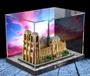 3MM Acrylic Display Case for Lego Architecture NotreDame de Paris 21061 Building SetDustproof Clear Display Case Compatible with Lego 21061Not Include The Model Painted