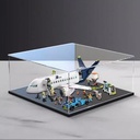 Acrylic Display case for Lego 60367 Passenger Aircraft Model Dustproof Transparent Collections Display Case Display Box only Black Base
