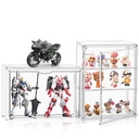 2Pack Clear Display Case for Figures 3 Tiers Acrylic Storage Organizers Box with Magnetic Door for Lego PopMart Labubu Skullpanda
