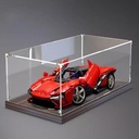 Acrylic Display case for Lego 42143 Supercars Model Dustproof Transparent Collections Display Case Display Box only Walnut Base