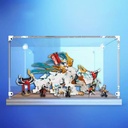 Acrylic Display case for Lego 71786 Machine Dragon Model Dustproof Transparent Collections Display Case Display Box only Walnut Base