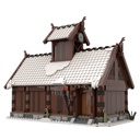 AMOC Medieval Modular Winter The Vikings House Building Kit Medieval Series Building Blocks Set Compatible with LEGO Medieval 1064PCS