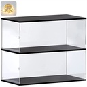 Nynelly 2 Levels Acrylic Display Case 256 L x 126 W x 193 H for Lego Figurine 42096 911 42083 Black