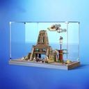 AZIZAT Acrylic Display Case Is Compatible with Lego 75365 Hope Yavin 4 Rebel Base Building Kit Model Collectibles Dustproof Clear Display Box only Storage Box Walnut base