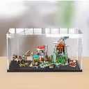 Acrylic Display case for Lego 80044 Battle Group Model Dustproof Transparent Collections Display Case Display Box only Black Base