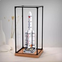 Acrylic Display case for Lego Space Launch Vehicle Model Dustproof Transparent Collections Display Case Display Box only Woodgrain Base