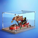 Acrylic Display case for Lego 71797 Life and Death Model Dustproof Transparent Collections Display Case Display Box only Walnut Base