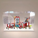 Acrylic Display case for Lego 60110 Fire Department Model Dustproof Transparent Collections Display Case Display Box only White Base