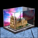 Acrylic Display Box Compatible with Lego 21061 Notre Dame Cathedral in Paris Model Protective dustproof Display Box Gift Model Transparent Display Cabinet Display Box only background paragraph