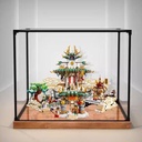 Acrylic Display case for Lego 80039 The Greatest Havoc in The Palace of Heaven Model Dustproof Transparent Collections Display Case Display Box only Woodgrain Base